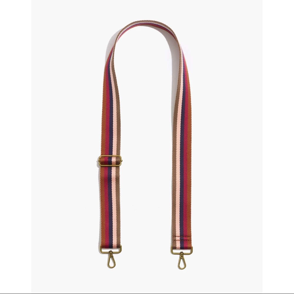 Madewell Crossbody Bag Strap - Rainbow Striped Webbing